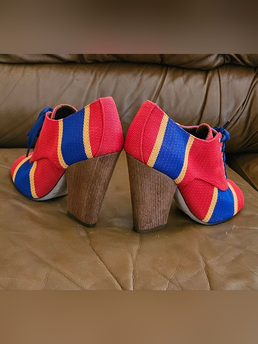 Dolce & Gabbana Multicolor Blended PVC Designer Ankle Heels Size 9 US - Picture 8 of 16